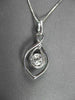 ANTIQUE .70CT DIAMOND 18KT WHITE GOLD FLOWER INFINITY DROP PENDANT & CHAIN