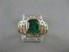 ANTIQUE 1.71CTW DIAMOND EMERALD 18K YELLOW GOLD BEZEL CHANNEL COCKTAIL RING #231
