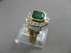 ANTIQUE 1.71CTW DIAMOND EMERALD 18K YELLOW GOLD BEZEL CHANNEL COCKTAIL RING #231