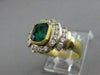 ANTIQUE 1.71CTW DIAMOND EMERALD 18K YELLOW GOLD BEZEL CHANNEL COCKTAIL RING #231