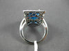 ANTIQUE 8.17CT DIAMOND & AAA BLUE TOPAZ 14K WHITE GOLD FILIGREE EMERALD CUT RING
