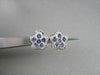 ANTIQUE 14KT WHITE GOLD 2.74CT DIAMOND & TANZONITE FLOWER STUD EARRINGS