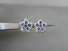 ANTIQUE 14KT WHITE GOLD 2.74CT DIAMOND & TANZONITE FLOWER STUD EARRINGS