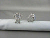 ANTIQUE 14KT WHITE GOLD 2.74CT DIAMOND & TANZONITE FLOWER STUD EARRINGS