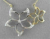 ANTIQUE LARGE TWO TONE 18KT FLOWER DIAMOND NECKLACE BEAUTIFUL ONE OF A KIND!!!