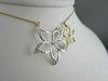 ANTIQUE LARGE TWO TONE 18KT FLOWER DIAMOND NECKLACE BEAUTIFUL ONE OF A KIND!!!