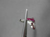 ANTIQUE 1.53CT PINK SAPPHIRE & DIAMOND 18KT WHITE GOLD FLOWER HANGING EARRINGS