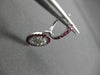 ANTIQUE 1.53CT PINK SAPPHIRE & DIAMOND 18KT WHITE GOLD FLOWER HANGING EARRINGS