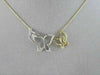 ANTIQUE 18KT WHITE & YELLOW DOUBLE BUTTERFLY DIAMOND NECKLACE