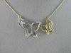 ANTIQUE 18KT WHITE & YELLOW DOUBLE BUTTERFLY DIAMOND NECKLACE