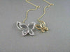 ANTIQUE 18KT WHITE & YELLOW DOUBLE BUTTERFLY DIAMOND NECKLACE