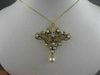 ANTIQUE DIAMOND PEARL 14K YELLOW GOLD OPEN FILIGREE VICTORIAN PIN PENDANT #2360