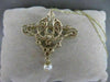ANTIQUE DIAMOND PEARL 14K YELLOW GOLD OPEN FILIGREE VICTORIAN PIN PENDANT #2360