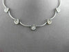 ANTIQUE ROUND .50CT DIAMOND 14KT WHITE GOLD 5 STONE PEAR ITALIAN NECKLACE #1809
