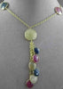 ANTIQUE 36.0CT EXTRA FACET MULTI COLOR SAPPHIRE 14KT YELLOW GOLD LARIAT NECKLACE