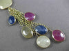 ANTIQUE 36.0CT EXTRA FACET MULTI COLOR SAPPHIRE 14KT YELLOW GOLD LARIAT NECKLACE
