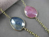 ANTIQUE 36.0CT EXTRA FACET MULTI COLOR SAPPHIRE 14KT YELLOW GOLD LARIAT NECKLACE