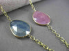 ANTIQUE 36.0CT EXTRA FACET MULTI COLOR SAPPHIRE 14KT YELLOW GOLD LARIAT NECKLACE
