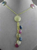 ANTIQUE 36.0CT EXTRA FACET MULTI COLOR SAPPHIRE 14KT YELLOW GOLD LARIAT NECKLACE