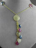 ANTIQUE 36.0CT EXTRA FACET MULTI COLOR SAPPHIRE 14KT YELLOW GOLD LARIAT NECKLACE