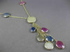 ANTIQUE 36.0CT EXTRA FACET MULTI COLOR SAPPHIRE 14KT YELLOW GOLD LARIAT NECKLACE