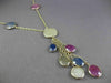 ANTIQUE 36.0CT EXTRA FACET MULTI COLOR SAPPHIRE 14KT YELLOW GOLD LARIAT NECKLACE