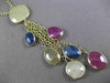 ANTIQUE 36.0CT EXTRA FACET MULTI COLOR SAPPHIRE 14KT YELLOW GOLD LARIAT NECKLACE
