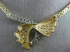 ANTIQUE .55CT DIAMOND 14KT WHITE & YELLOW GOLD 3D BOW FLAT SWIRL NECKLACE 1#7227