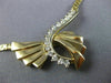 ANTIQUE .55CT DIAMOND 14KT WHITE & YELLOW GOLD 3D BOW FLAT SWIRL NECKLACE 1#7227