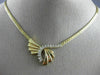 ANTIQUE .55CT DIAMOND 14KT WHITE & YELLOW GOLD 3D BOW FLAT SWIRL NECKLACE 1#7227