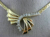 ANTIQUE .55CT DIAMOND 14KT WHITE & YELLOW GOLD 3D BOW FLAT SWIRL NECKLACE 1#7227