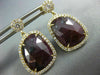 LARGE 12.19CT DIAMOND & AAA RUBY 14K YELLOW GOLD TEAR DROP HALO HANGING EARRINGS