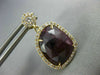 LARGE 12.19CT DIAMOND & AAA RUBY 14K YELLOW GOLD TEAR DROP HALO HANGING EARRINGS