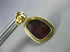 LARGE 12.19CT DIAMOND & AAA RUBY 14K YELLOW GOLD TEAR DROP HALO HANGING EARRINGS