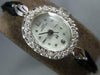 ANTIQUE LADY HAMILTON .35CT OLD MINE DIAMOND 14KT WHITE GOLD OVAL WATCH #20312