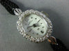 ANTIQUE LADY HAMILTON .35CT OLD MINE DIAMOND 14KT WHITE GOLD OVAL WATCH #20312