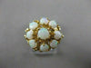 ANTIQUE FIERY OPAL 14K Y GOLD ROUND FLOWER CLUSTER FILIGREE COCKTAIL RING #21455