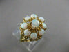 ANTIQUE FIERY OPAL 14K Y GOLD ROUND FLOWER CLUSTER FILIGREE COCKTAIL RING #21455