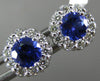ESTATE 1.25CT DIAMOND & AAA TANZANITE 14KT YELLOW GOLD OVAL FLOWER STUD EARRINGS