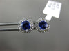 ESTATE 1.25CT DIAMOND & AAA TANZANITE 14KT YELLOW GOLD OVAL FLOWER STUD EARRINGS