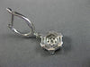LARGE 14KT WHITE GOLD HUGGIE HANGING EARRINGS. 3D FLOWER OCTAGON DESIGN