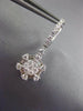 LARGE 14KT WHITE GOLD HUGGIE HANGING EARRINGS. 3D FLOWER OCTAGON DESIGN