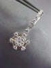 LARGE 14KT WHITE GOLD HUGGIE HANGING EARRINGS. 3D FLOWER OCTAGON DESIGN
