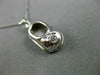 ESTATE .03 DIAMOND 14KT WHITE GOLD HANDCRAFTED BOW BABY GIRL SHOE PENDANT #21949