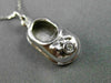 ESTATE .03 DIAMOND 14KT WHITE GOLD HANDCRAFTED BOW BABY GIRL SHOE PENDANT #21949
