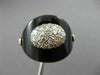 ANTIQUE WIDE .40CT DIAMOND & AAA ONYX 14K TWO TONE GOLD CLASSIC OVAL RING #26358