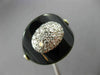 ANTIQUE WIDE .40CT DIAMOND & AAA ONYX 14K TWO TONE GOLD CLASSIC OVAL RING #26358