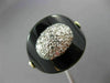 ANTIQUE WIDE .40CT DIAMOND & AAA ONYX 14K TWO TONE GOLD CLASSIC OVAL RING #26358