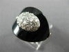 ANTIQUE WIDE .40CT DIAMOND & AAA ONYX 14K TWO TONE GOLD CLASSIC OVAL RING #26358