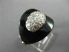 ANTIQUE WIDE .40CT DIAMOND & AAA ONYX 14K TWO TONE GOLD CLASSIC OVAL RING #26358